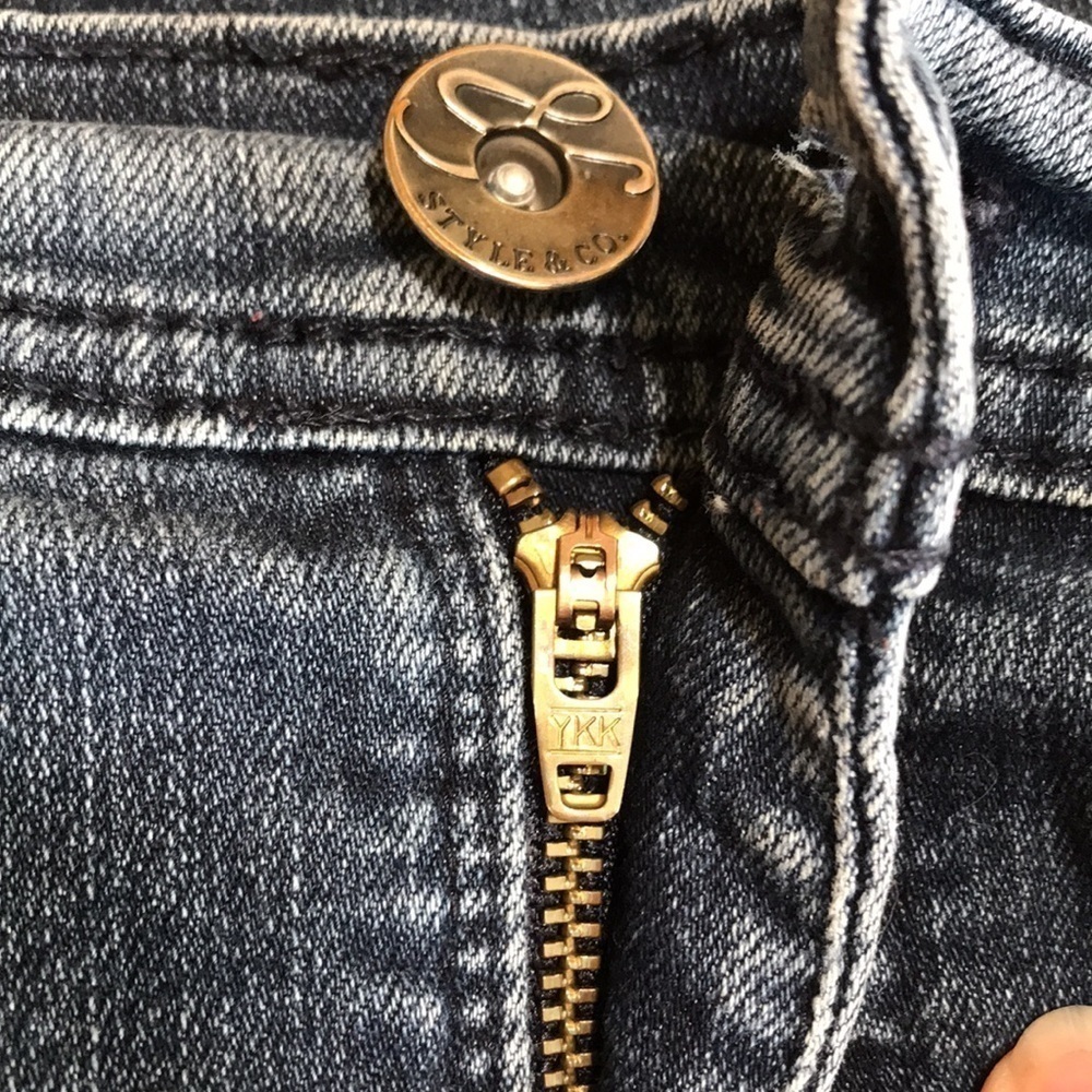 STYLE & CO. PETITE—TUMMY CONTROL—Women’s Blue Denim Jeans—Dark Stonewashed—Sz 4P - Picture 8 of 16
